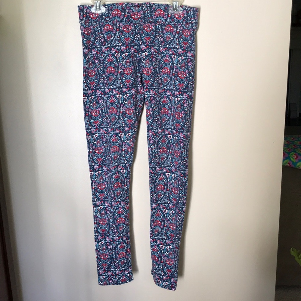 Blue patterned leggings